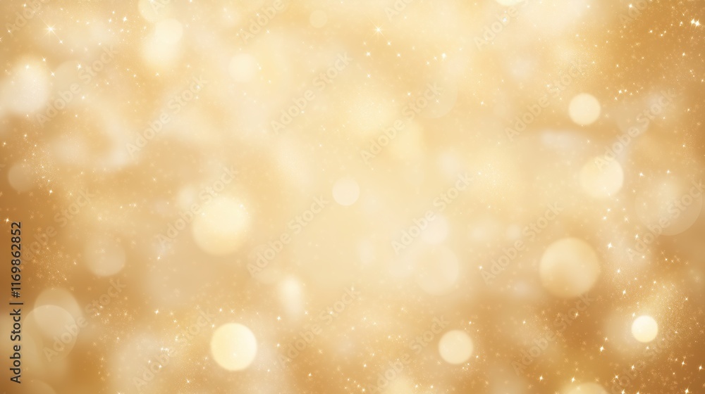 Poster golden sparkle and glitter dust background with soft bokeh light effect for festive and elegant desi