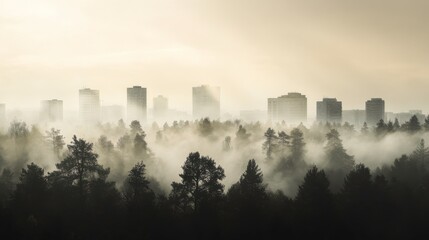 Urban vs Natural Contrast with Dramatic Lighting