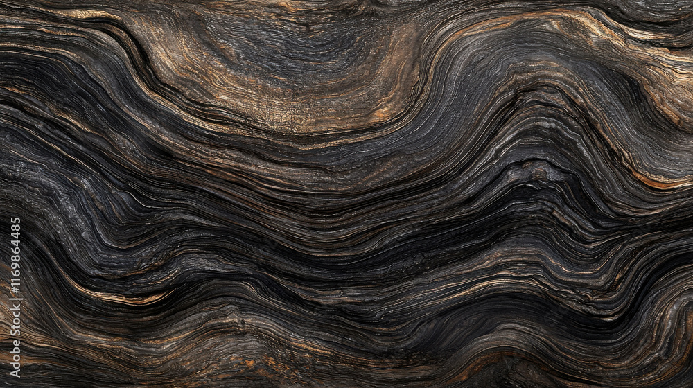 Poster dark walnut wood grain with deep flowing lines and organic patterns texture