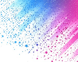 Abstract background with blue, pink, and purple diagonal lines and dots on white.