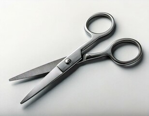 Obraz premium set of metal scissors on a plain white background