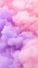 Fototapeta premium Pastel Pink and Purple Fluffy Cloud Abstract Background with Soft Organic Texture for Dreamy and Tranquil Design Elements in Modern Aesthetic and Serene Atmospheric Scenes