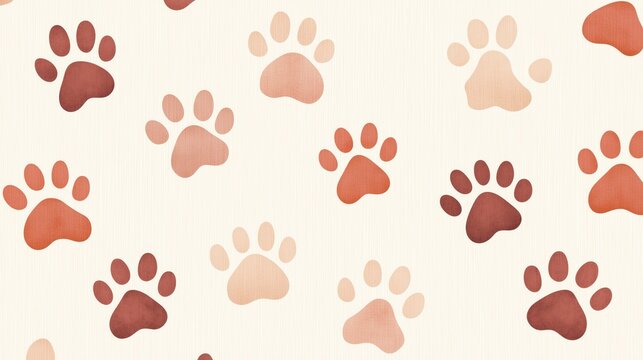 Neutral Toned Paw Prints Seamless Pattern for Pet-Themed Designs and Home Decor Featuring Earthy Colors and Subtle Texture