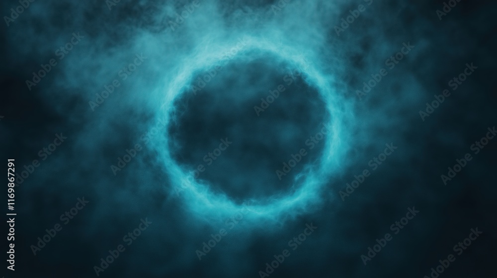 Aufkleber mysterious glowing plasma ring on dark background animation in 3d with ethereal atmosphere and futur