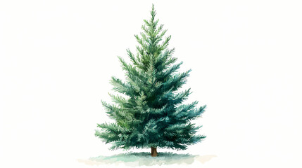 Fototapeta premium Christmas tree illustration on white background. Evergreen. Illustration