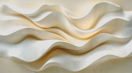 Obraz premium Elegant White Wall Featuring Fluid Wave Patterns Creating a Modern and Artistic Ambiance Perfect for Contemporary Interior Design and Minimalist Aesthetic in Stylish Living Spaces
