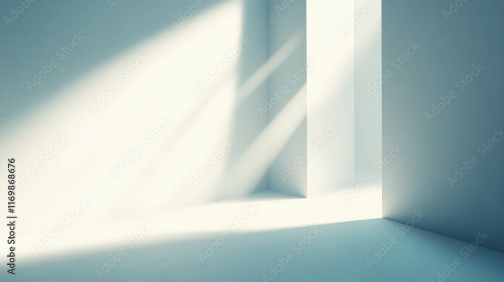 Poster minimalist 3d design representing hope with delicate light and shadows