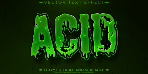 Acid toxic text effect, editable horror and scary text style