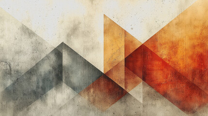 Vibrant and Intricate Geometric Pattern Painting Featuring Bold Colors and Dynamic Shapes Creating an Engaging and Modern Artistic Composition Ideal for Contemporary Decor and Design