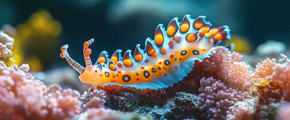 Fototapeta premium Vibrant Chromodoris Nudibranch on Coral Reef