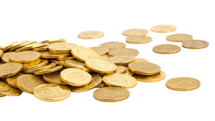 A towering stack of gleaming gold coins symbolizes wealth and financial prosperity
