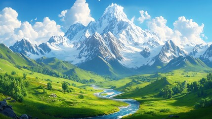 Obraz premium Majestic mountain landscape scenic valley nature photography daytime