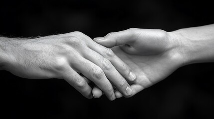 Two hands clasped together in gentle support and care
