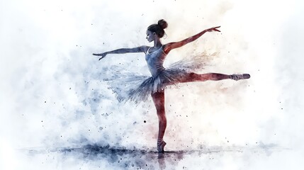 Ballet performance by dancer in artistic studio abstract style