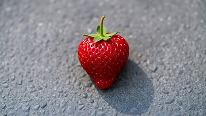 strawberries on gray background