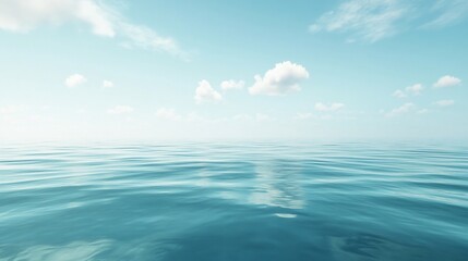 Serenity at Sea: A Calm Ocean Under a Blue Sky
