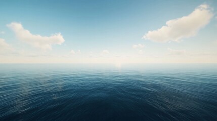 Fototapeta premium Serene Ocean Landscape: A Tranquil Seascape Under a Calm Sky