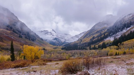 Autumn Panorama of Mountain Landscapes