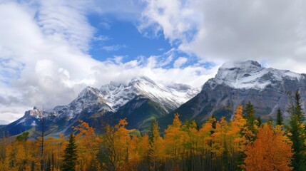 Autumn Panorama of Mountain Landscapes