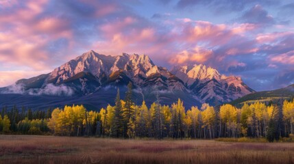 Autumn Panorama of Mountain Landscapes