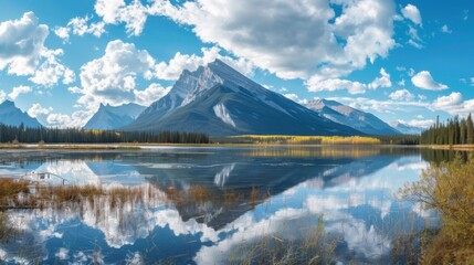 Fototapeta premium Autumn Panorama of Mountain Landscapes