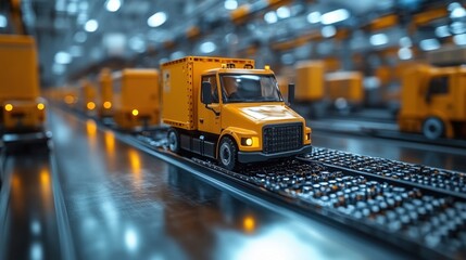 Automated Logistics: Tiny Trucks on a High-Tech Conveyor Belt