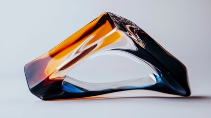 Abstract Glass Sculpture  Modern Art  Home Decor  Colorful  Shiny  3D Design