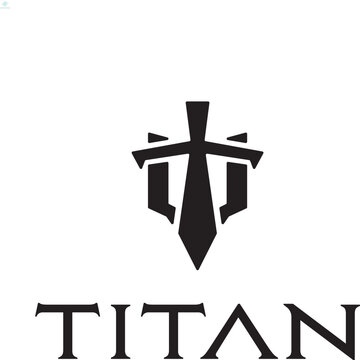 silhouette rome sparta titan army in battle troy logo design