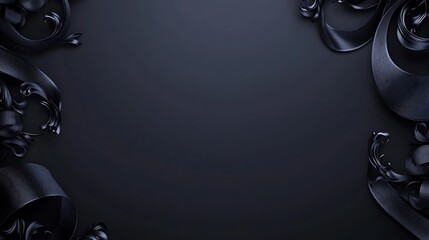 Dark Elegant Swirling Ribbon Frame Design