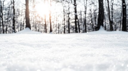 Obraz premium Sparkling Winter Snow Scene Snowy Forest Background