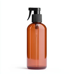 Brown Spray Bottle with Black Pump Top for Liquid Products
