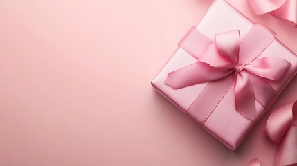 Pink Gift Box with a Delicate Ribbon Bow