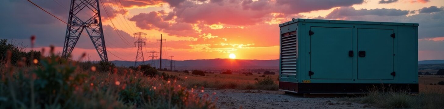 Compact diesel generator, supplying reliable off-grid electricity , outdoor power source, reliable power