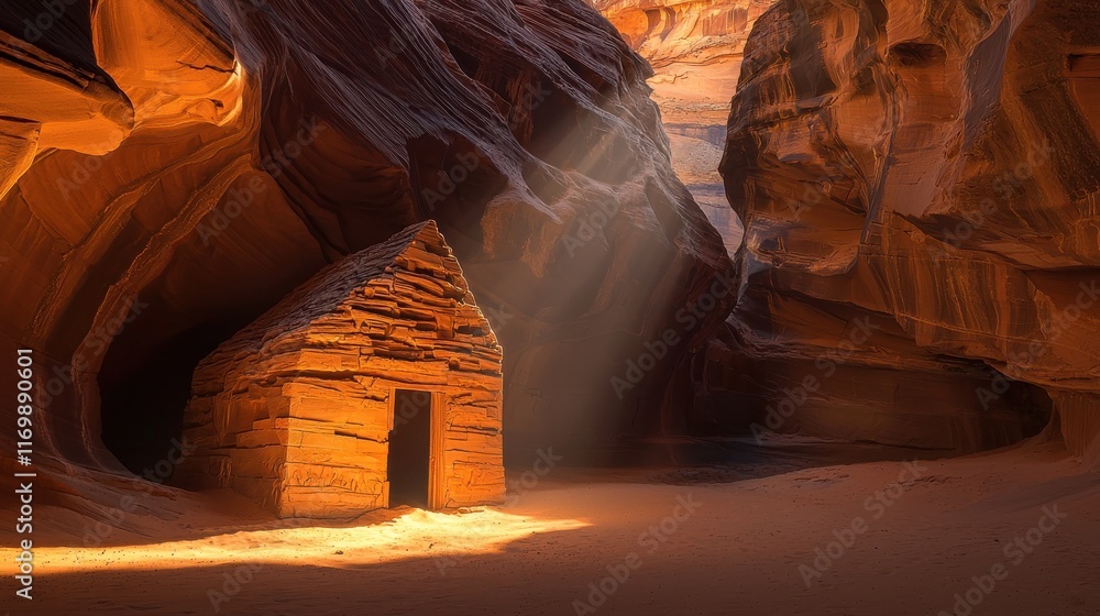 Aufkleber mysterious light source emanates from the depths of standard canyon captivating photography natural 