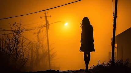 Mystery encounter shadowy figure in a foggy alley urban exploration atmospheric scene nighttime ambiance suspenseful vibe