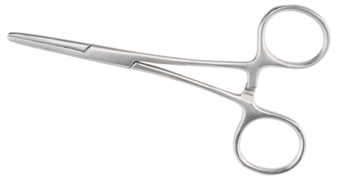 Forceps tool. Kelly forceps scissors. Stainless steel hemostatic forceps surgical forceps with locking clamps. Fishing pliers curved, straight tip. Fishing hook extractor. Medical instrument, supply