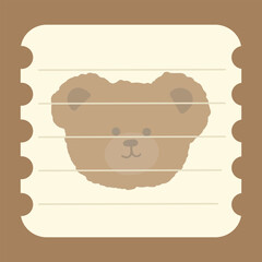 Cute bear memo template illustration. Suitable for to do list, check list, memo, sticky note, planner, write, diary, book,stationary, notepad for task planning and study