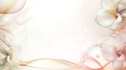 Elegant Delicate White Flowers Abstract Background Design