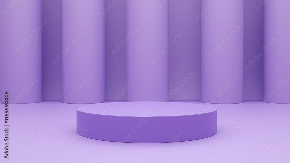 Poster dynamic purple stage setup for artistic events studio environment 3d render modern design minimalist