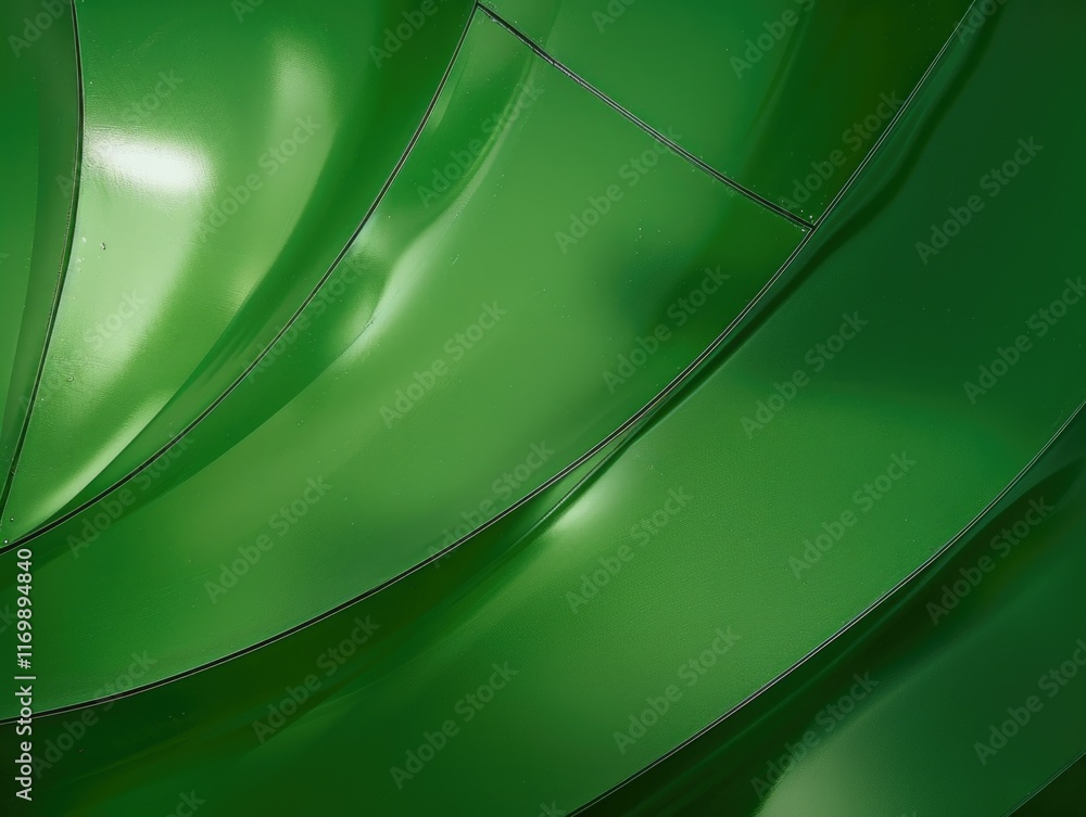 Aufkleber green object with a shiny surface. the object is made of metal and has a wavy texture