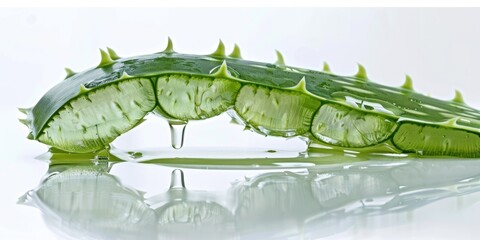 Naklejka premium A dropper with a clear liquid, possibly an essential oil or plant extract, known for its therapeutic properties.