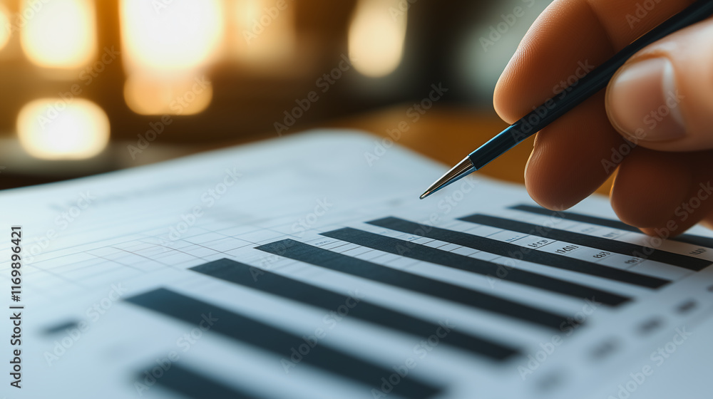 Poster person is writing on a piece of paper with a pen. the paper has a graph on it, and the person is dra
