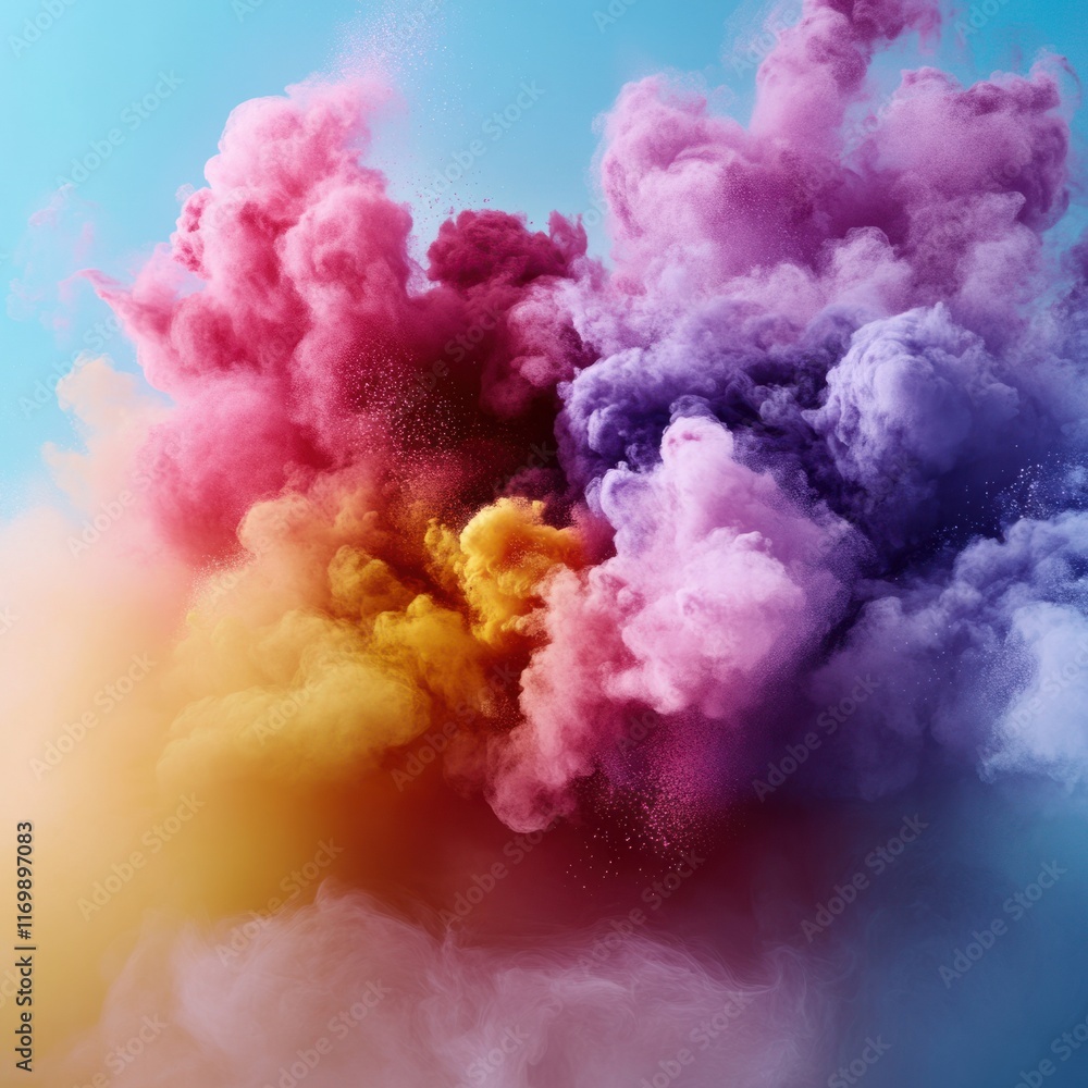Poster dynamic color explosion abstract art digital design vibrant environment artistic perspective creativ