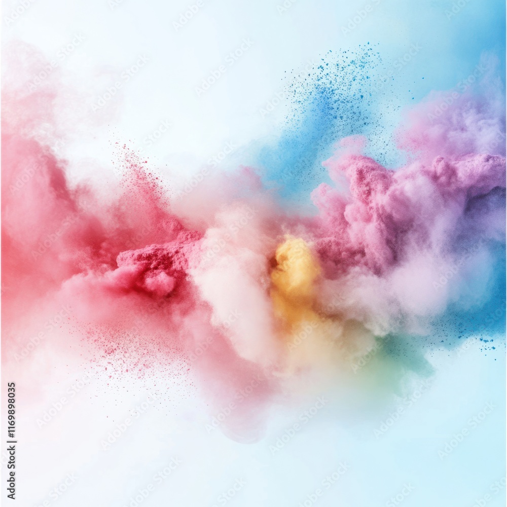 Aufkleber vibrant color explosion in artistic setting abstract art digital creation calm environment artistic 