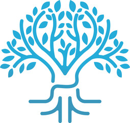 Simple line art Tree of life logo design