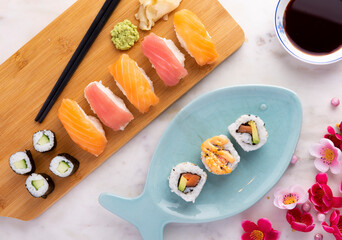 Vibrant Sushi Platter – Fresh Nigiri and Rolls