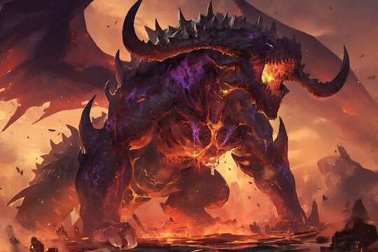 demonic dragon in the volcano