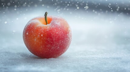 nectarine isolated on winter background