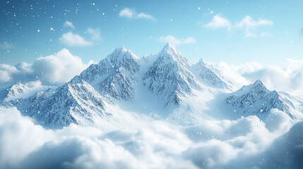 White snowy mountains under a vibrant blue sky symbolizing travel lifestyle resilience and challenges ideal for adventurous journeys or serene getaways capturing nature's majestic and inspiring essenc