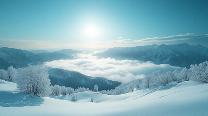 White snowy mountains under a vibrant blue sky symbolizing travel lifestyle resilience and challenges ideal for adventurous journeys or serene getaways capturing nature's majestic and inspiring essenc